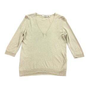 Dorothee Schumacher Silk Cashmere Blend Knit 2 Small Womens Sweater Beige Cream
